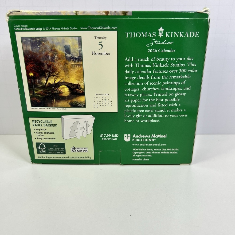Thomas Kinkade Studios 2026 Day-to-Day Calendar Desktop Scenery Daily - Picture 3 of 10